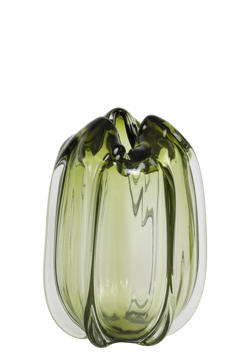 Vase Ø21x30 cm MURELA glass olive green