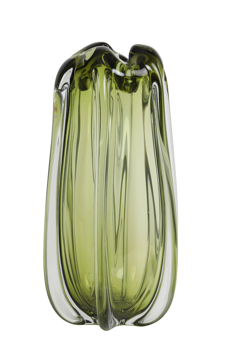 Vase Ø21x38 cm MURELA glass olive green