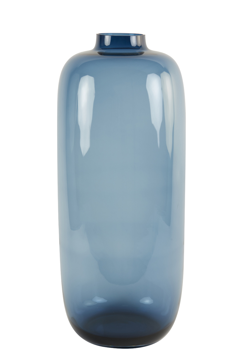 Vase Ø30x70 cm KEIRA glass navy blue