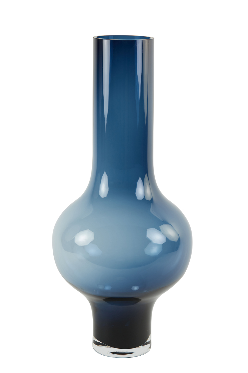 Vase Ø28x62,5 cm KAELA glass navy blue