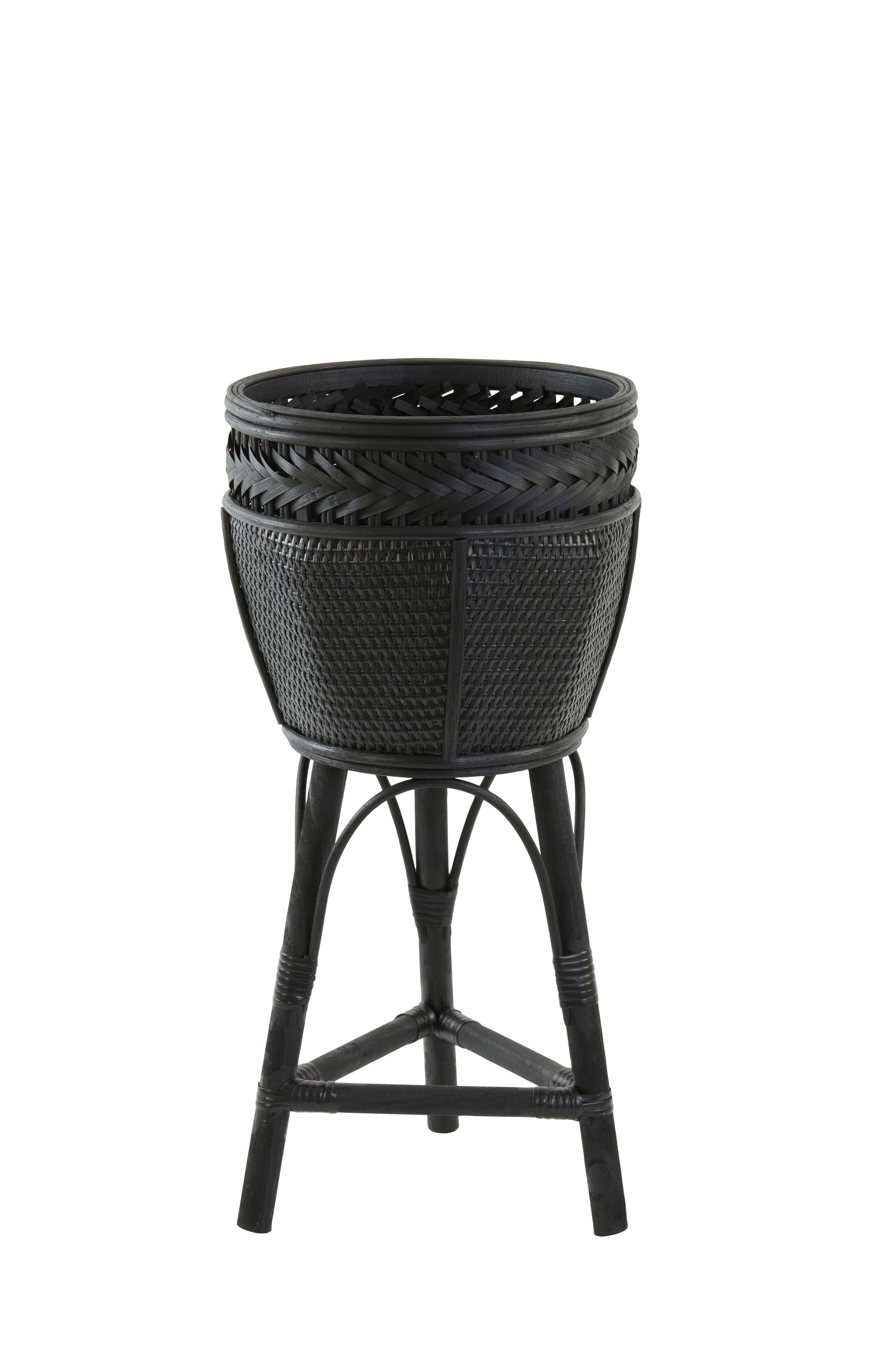 Flower pot deco on stand Ø29x60,5 cm CARAZI black