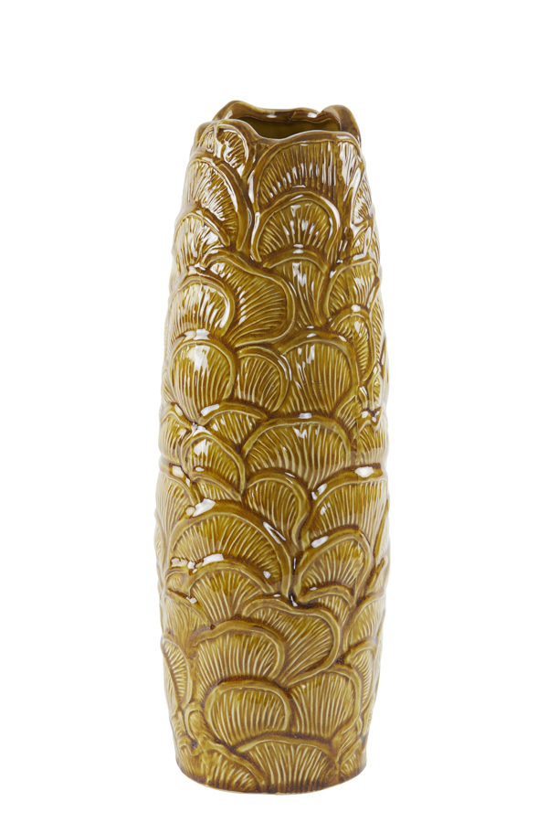 Vase Ø14x40,5 cm TRAVIS ceramics ocher yellow