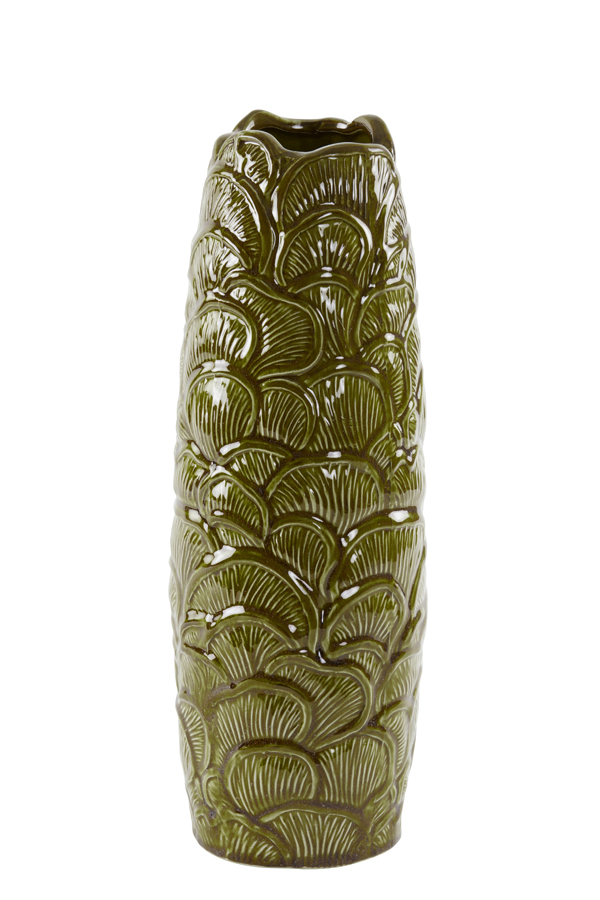 Vase Ø14x40,5 cm TRAVIS ceramics olive green