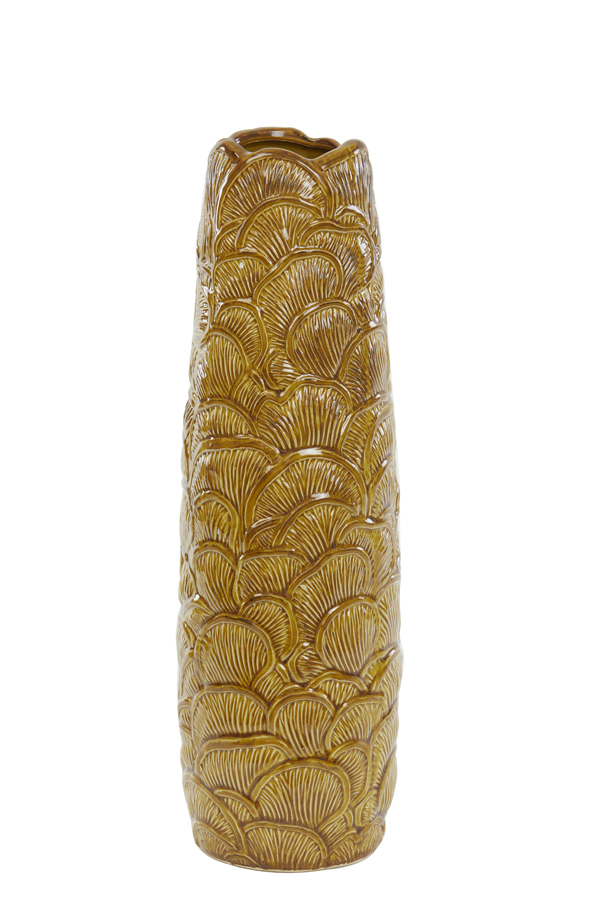 Vase Ø15x48,5 cm TRAVIS ceramics ocher yellow
