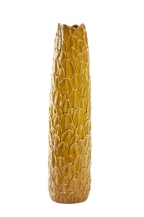 Vase Ø18,5x73 cm TOINE ceramics ocher yellow