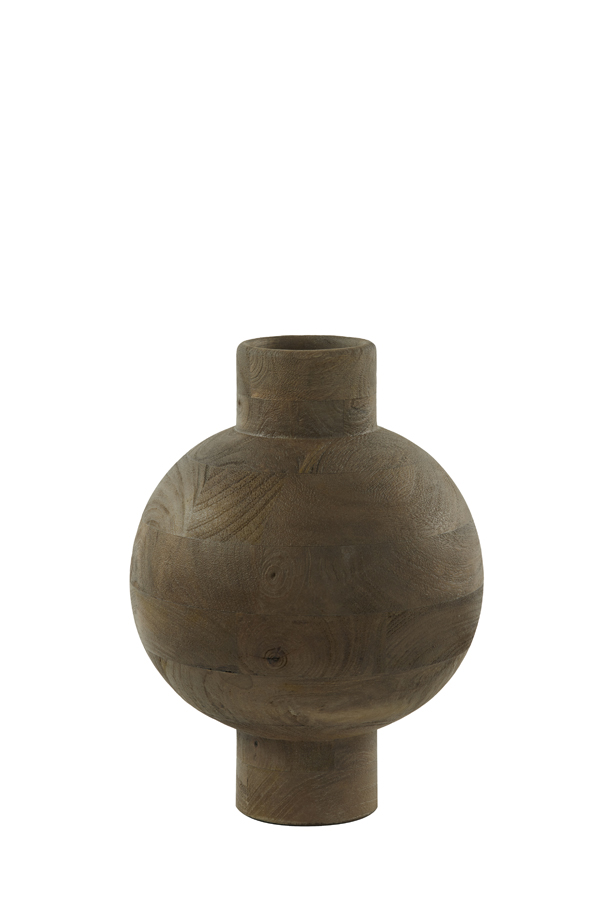 Vase deco Ø23x32 cm BARUMI wood matt russet