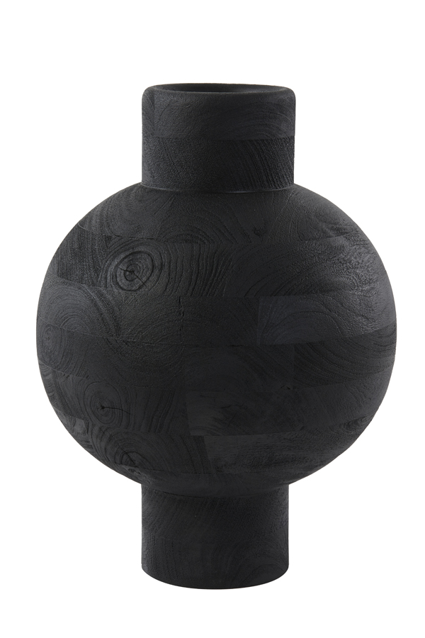 Vase deco Ø33x45 cm BARUMI wood matt black