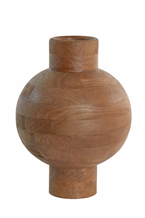 Vase deco Ø33x45 cm BARUMI wood matt dark brown