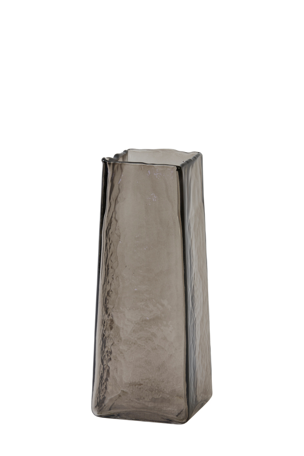 Vase 10x10x25 cm IDUNA glass dark grey
