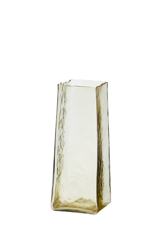 Vase 10x10x25 cm IDUNA glass light yellow