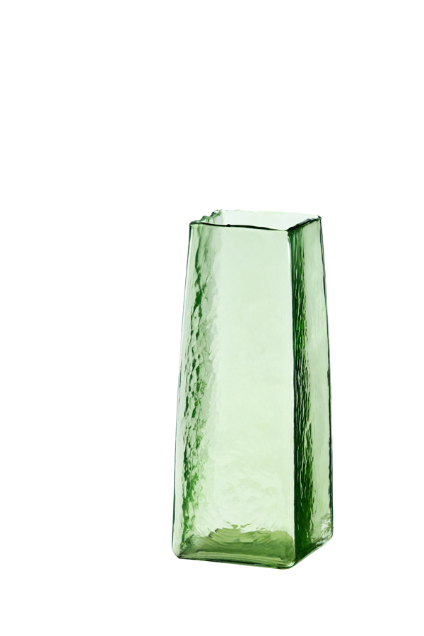 Vase 10x10x25 cm IDUNA glass olive green
