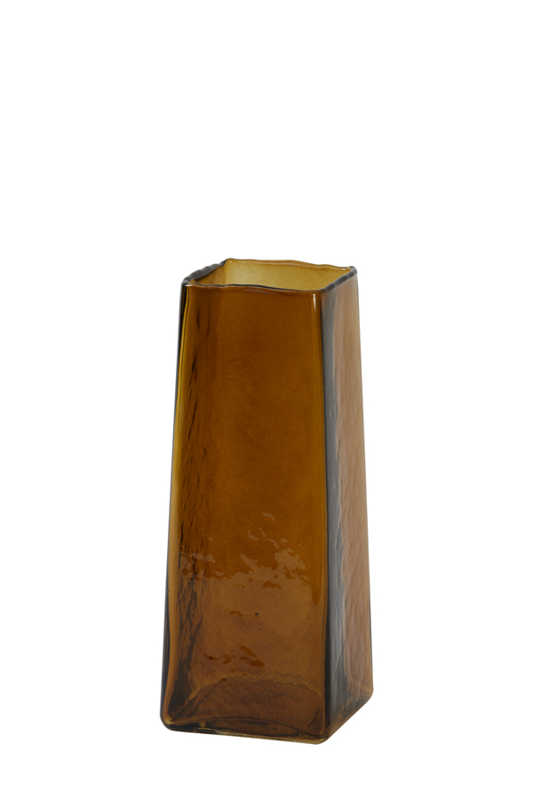 Vase 10x10x25 cm IDUNA glass dark brown