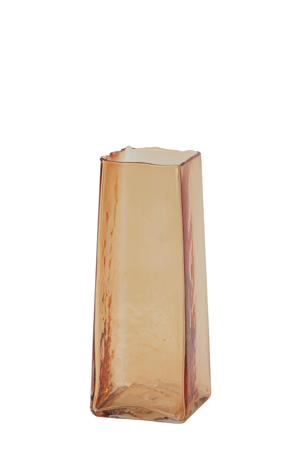 Vase 10x10x25 cm IDUNA glass peach