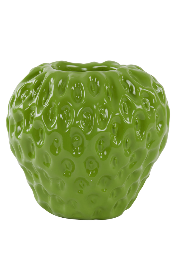Vase deco 35x34x33 cm STRAWBERRY shiny green