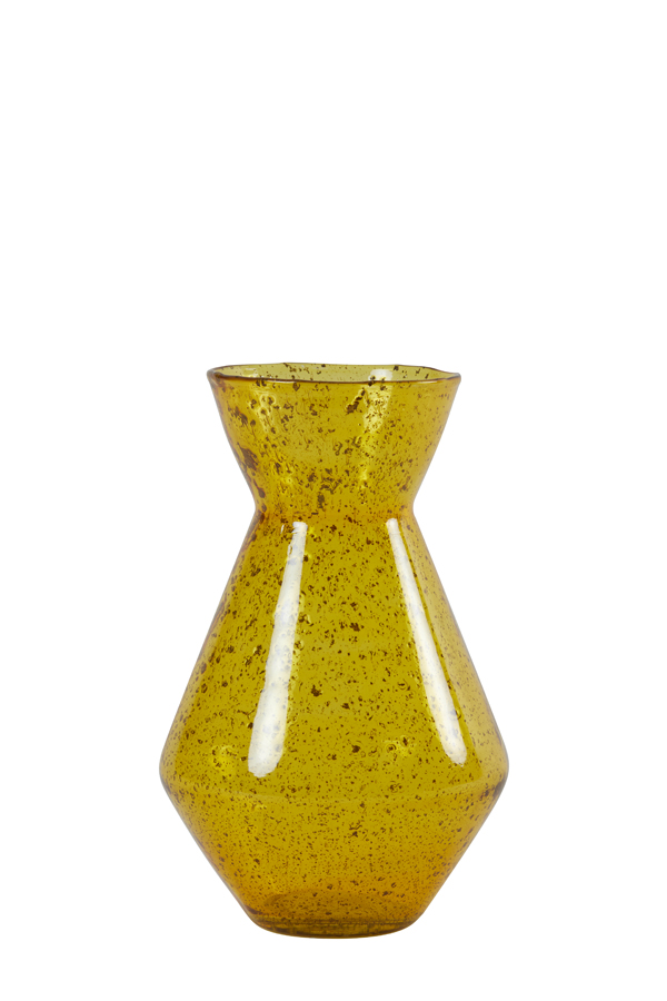 Vase Ø16x25 cm SATARA glass stone finish yellow