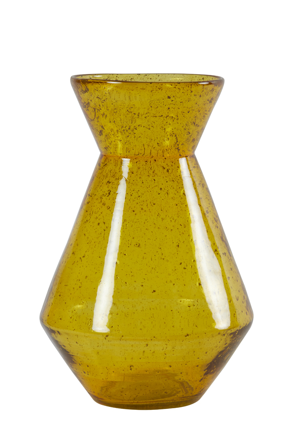 Vase Ø23x34 cm SATARA glass stone finish yellow