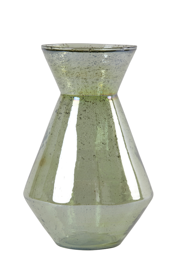 Vase Ø23x34 cm SATARA glass stone finish green