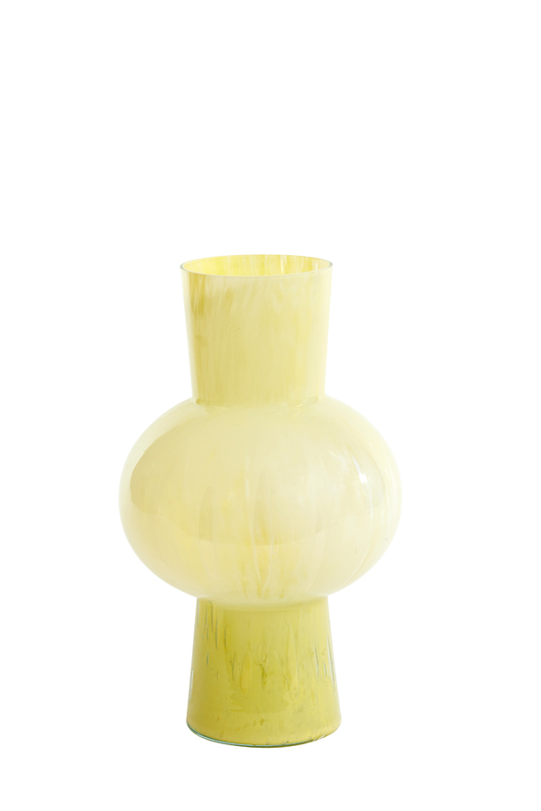 Vase Ø18x28,5 cm HALLEY glass light yellow