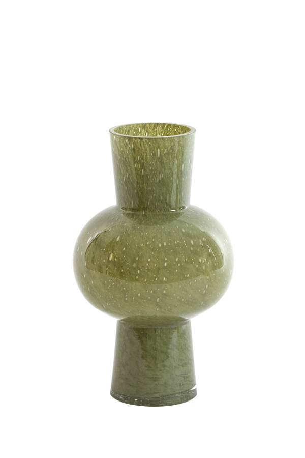 Vase Ø18x28,5 cm HALLEY glass olive green