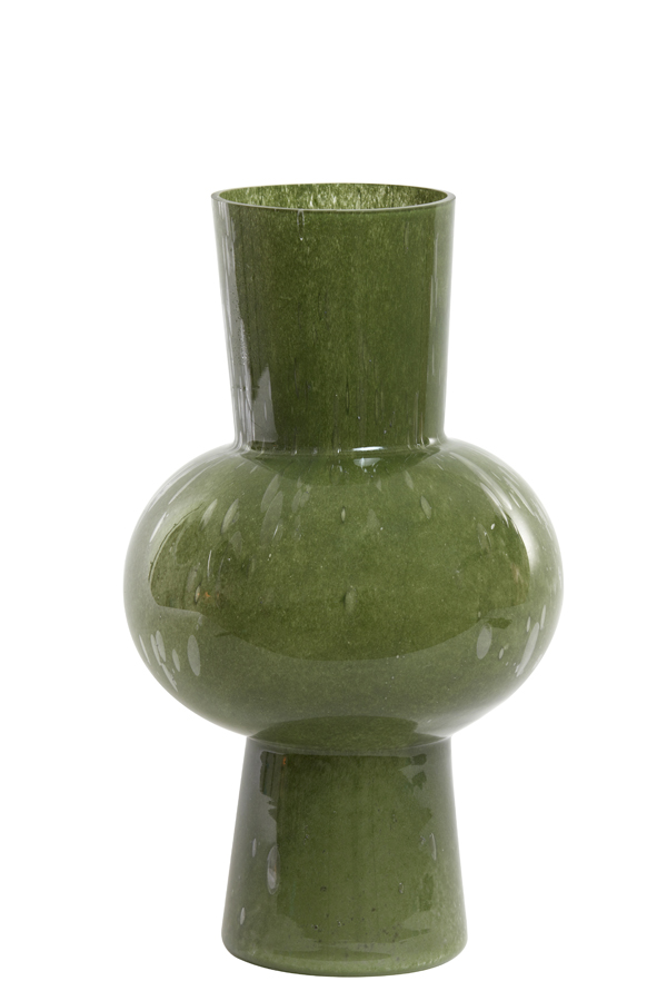 Vase Ø23x40 cm HALLEY glass olive green