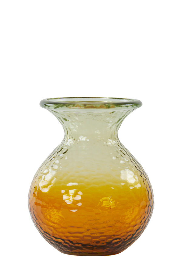 Vase Ø15x18,5 cm OZARK glass ocher yellow-light yellow
