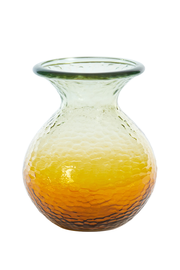 Vase Ø20x24,5 cm OZARK glass ocher yellow-light yellow