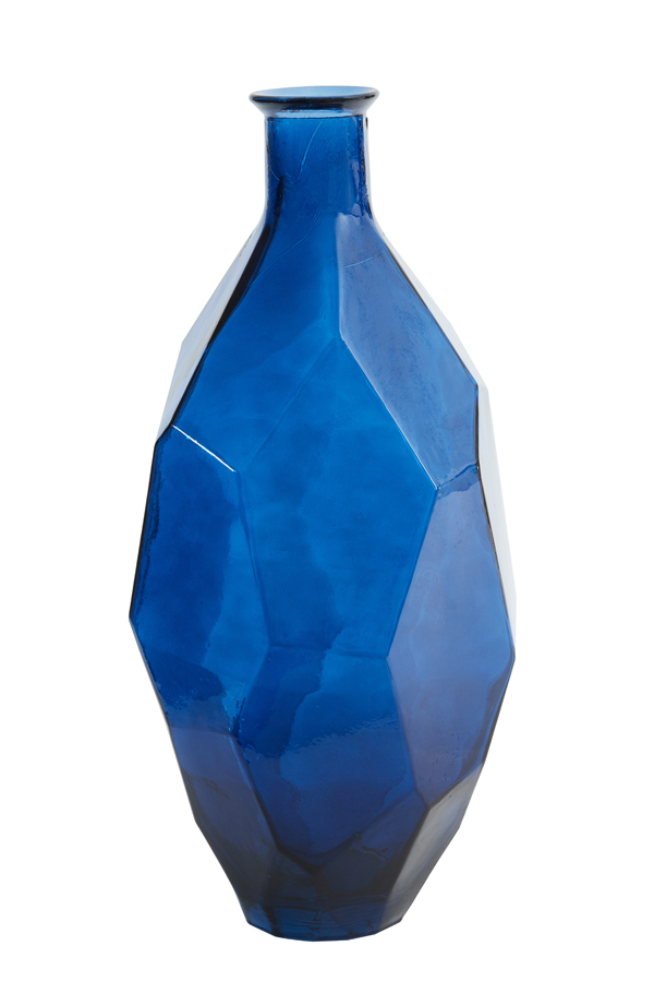 Vase Ø29x59 cm TIMANTI glass shiny dark blue