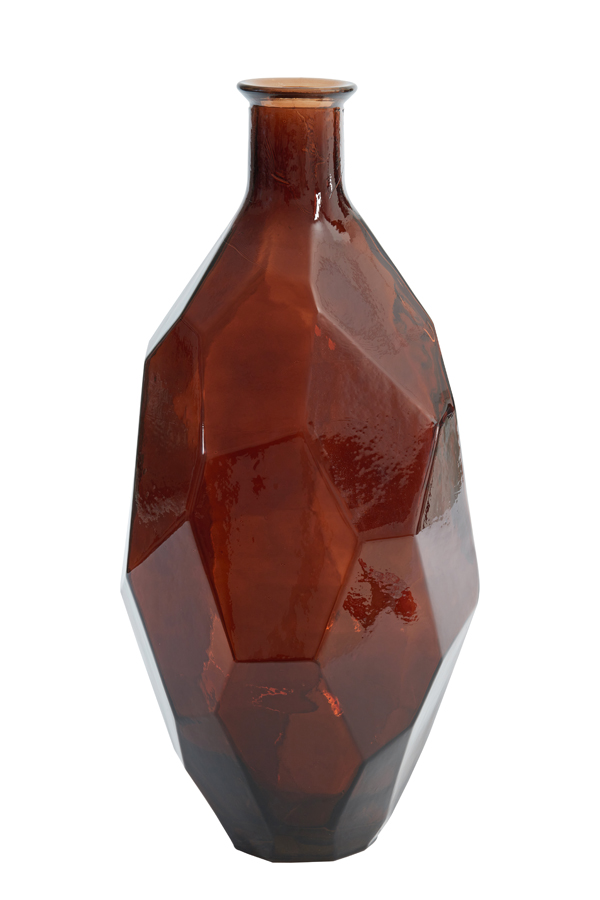 Vase Ø29x59 cm TIMANTI glass shiny dark brown