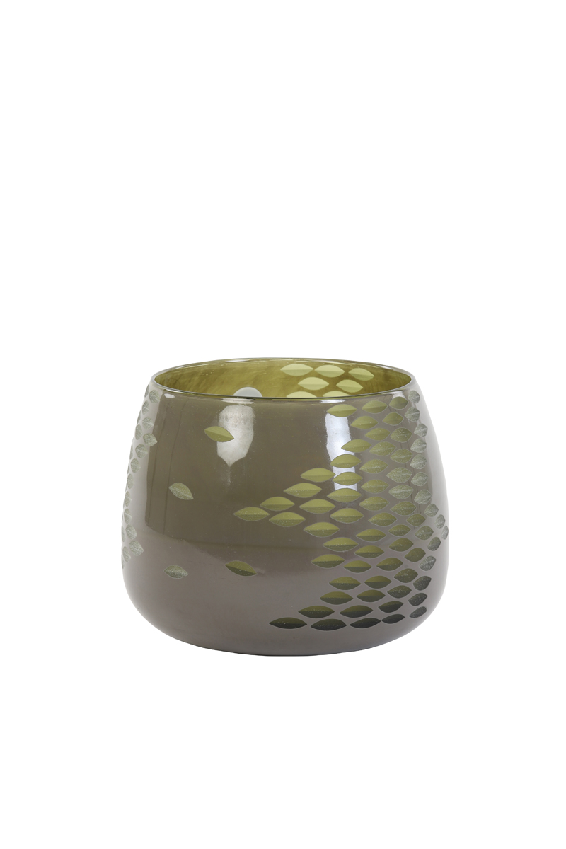 Vase Ø19,5x16,5 cm WESTEL glass olive green