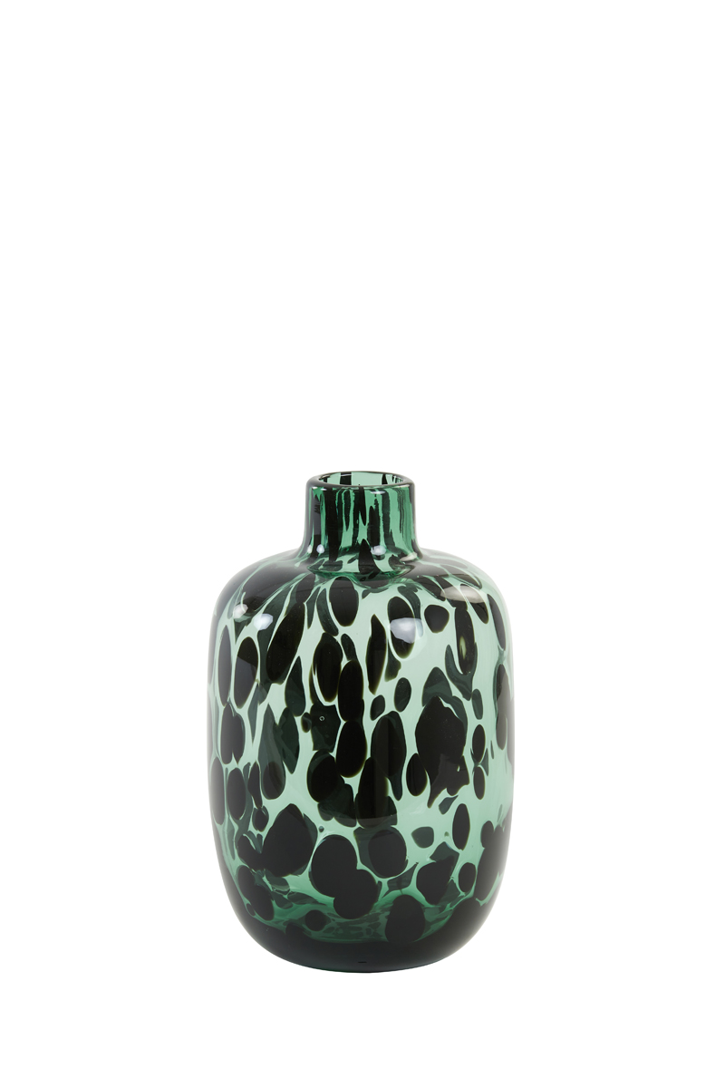 Vase Ø12x18,5 cm DAKAR glass green-black