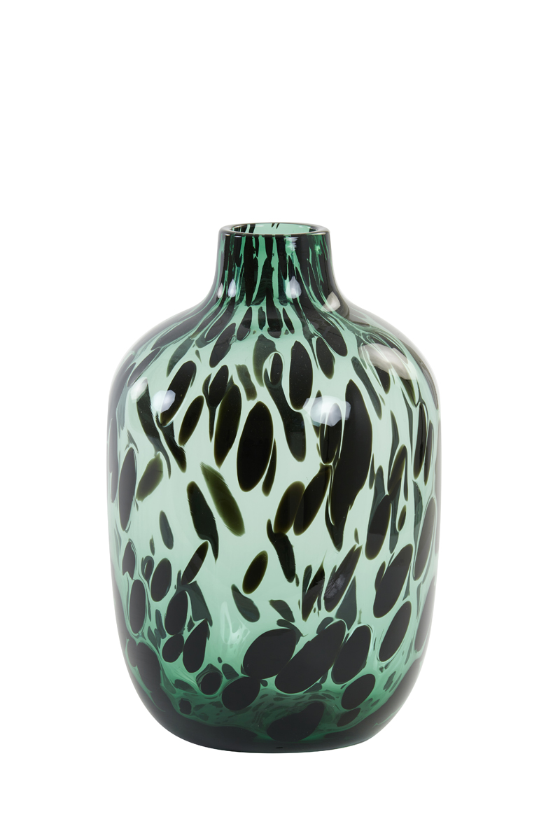 Vase Ø16x25 cm DAKAR glass green-black