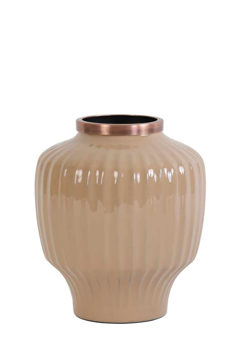 Vase deco Ø23x26 cm WOTAN caramel+antique copper