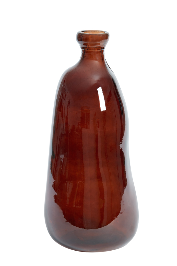 Vase Ø22x51 cm LIDO glass shiny dark brown