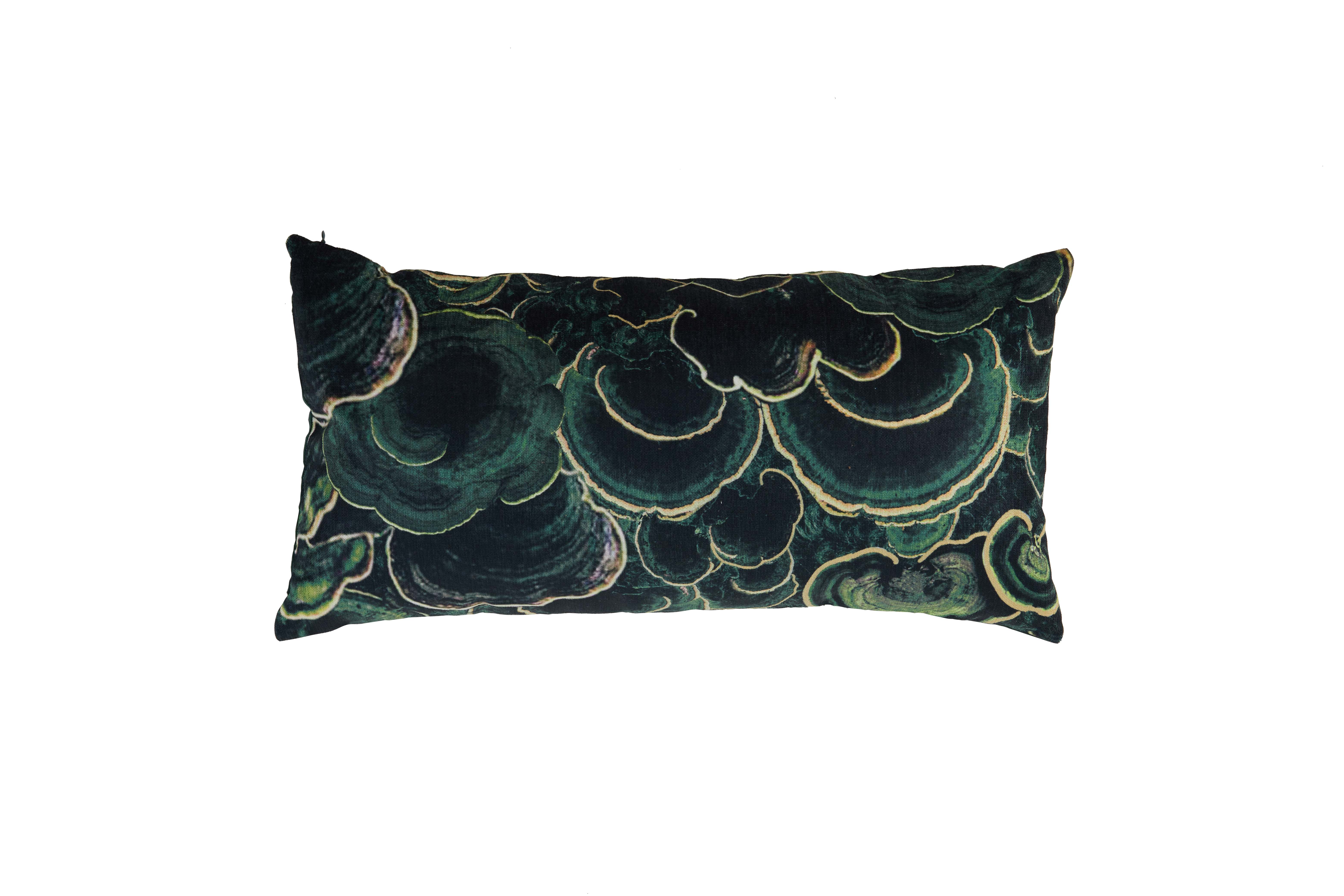 Cushion 60x30 cm JUSKA velvet dark green