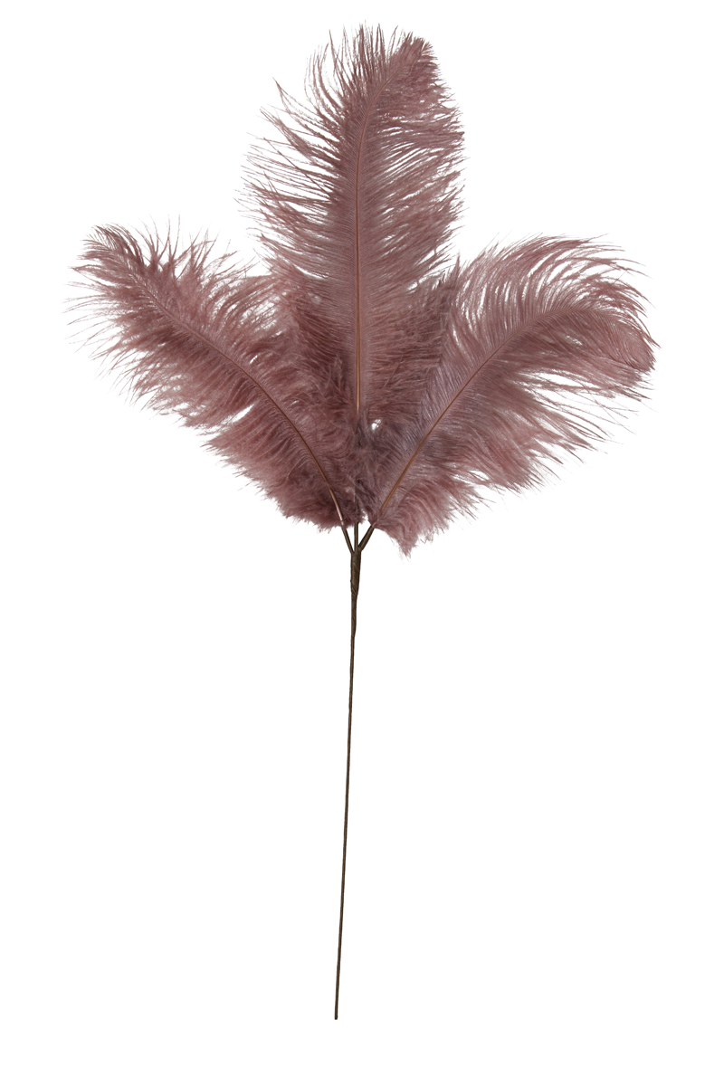 Ornament 3 feathers 30x59 cm FEATHER dark old pink