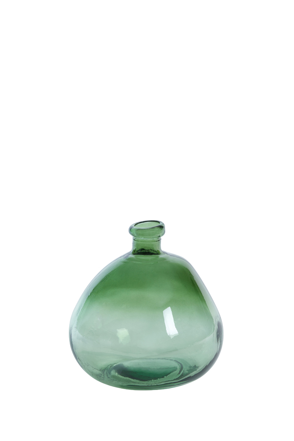 Vase Ø20x23 cm SELORES glass dark green-light green