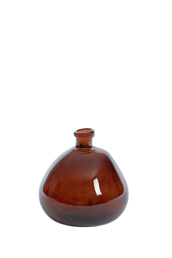 Vase Ø20x23 cm SELORES glass shiny dark brown
