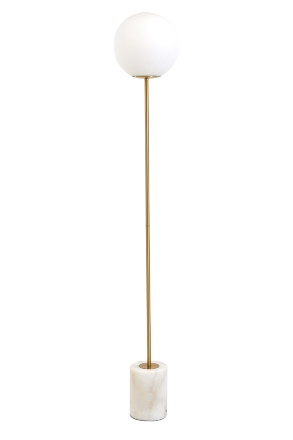 Floor lamp Ø25x156 cm MEDINA antique bronze+glass matt white