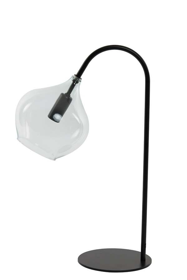 Table lamp E14 28x17x50,5 cm RAKEL matt black+clear