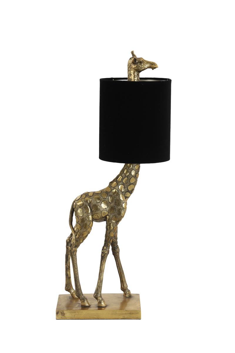 Table lamp 26x16x61 cm GIRAFFE antique bronze+velvet black