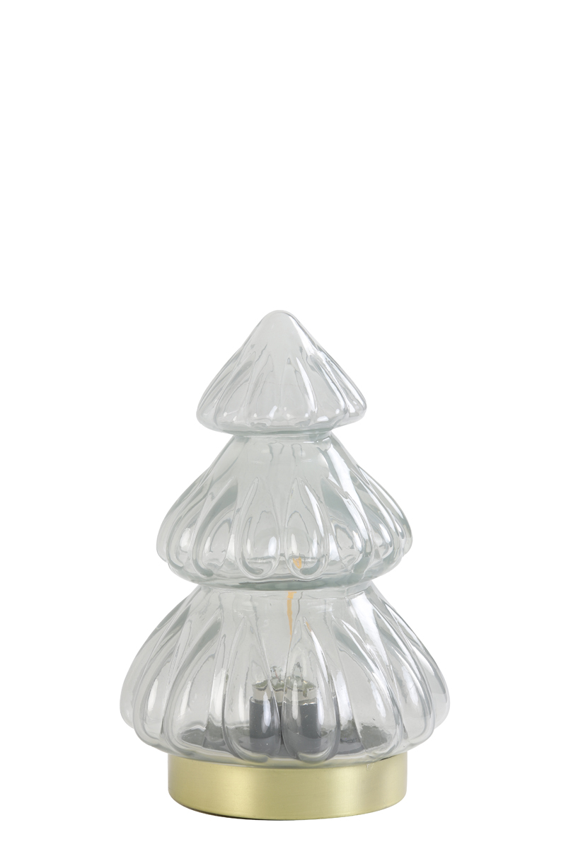 Table lamp LED Ø12x18 cm TREE glass light grey-gold