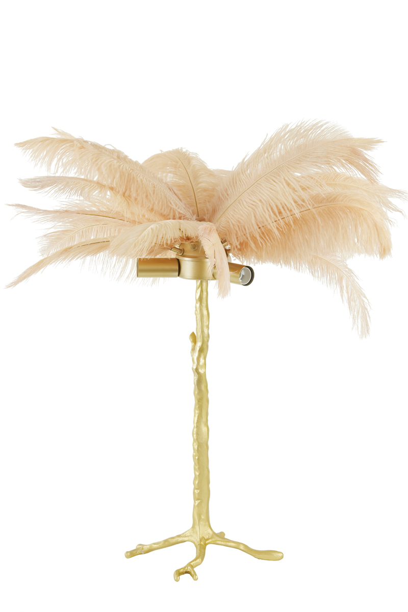 Table lamp E14 Ø65x68 cm FEATHER gold+peach