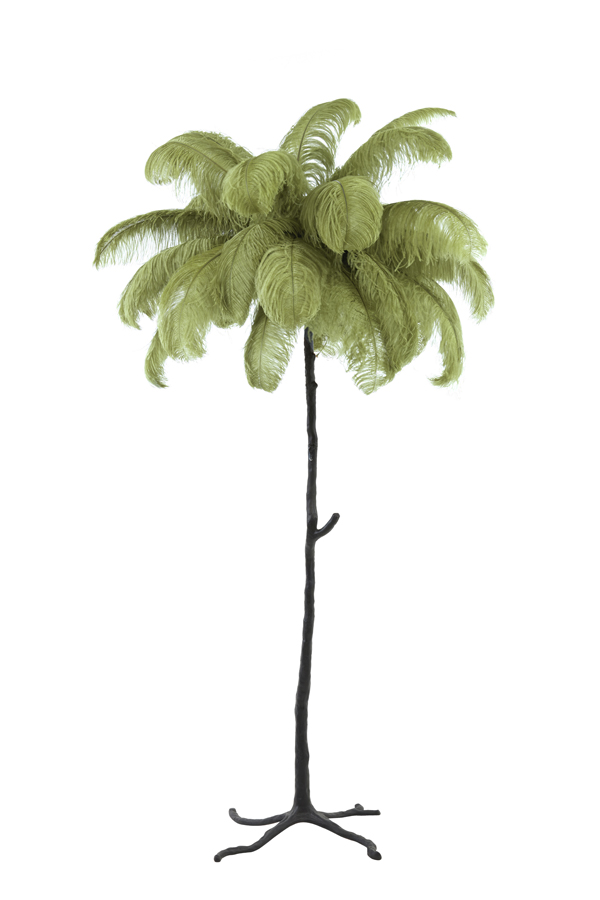 Floor lamp E14 Ø95x180 cm FEATHER black+olive green