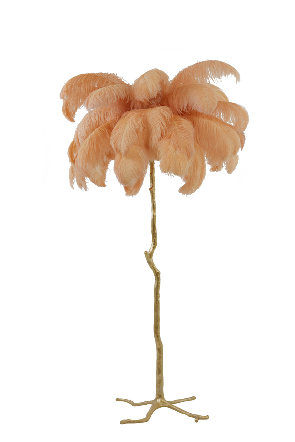 Floor lamp E14 Ø95x180 cm FEATHER gold+peach