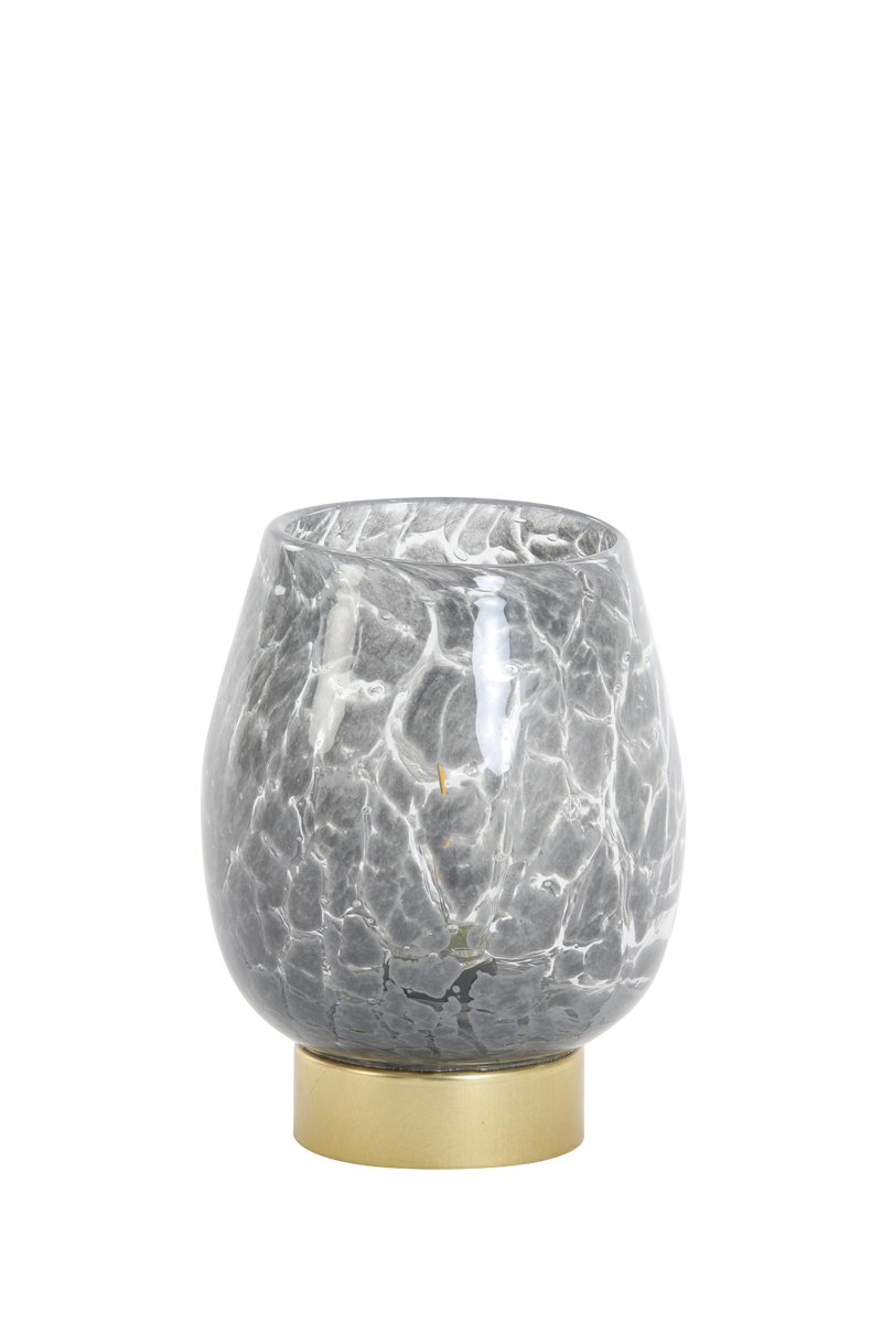 Table lamp LED Ø13x17 cm SYLAS glass grey+bronze