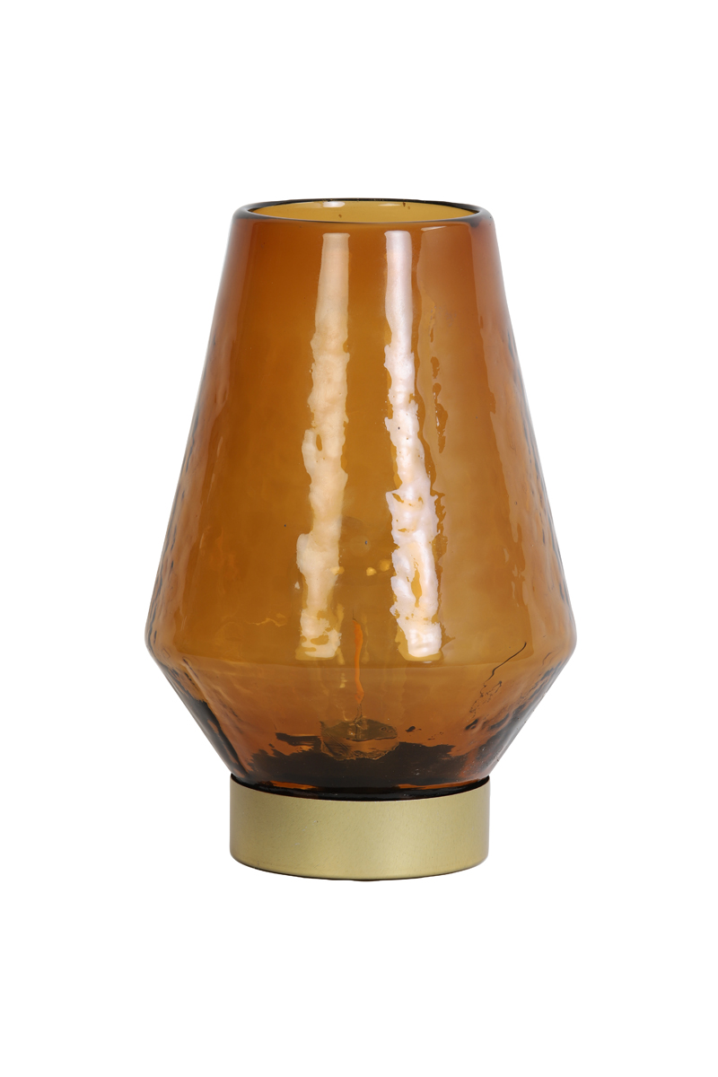 Table lamp LED Ø16x23,5 cm JAYA glass brown+gold