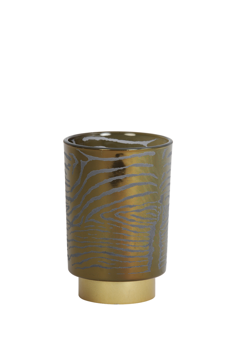 Table lamp LED Ø10x12,5 cm ZEBRA glass grey+gold