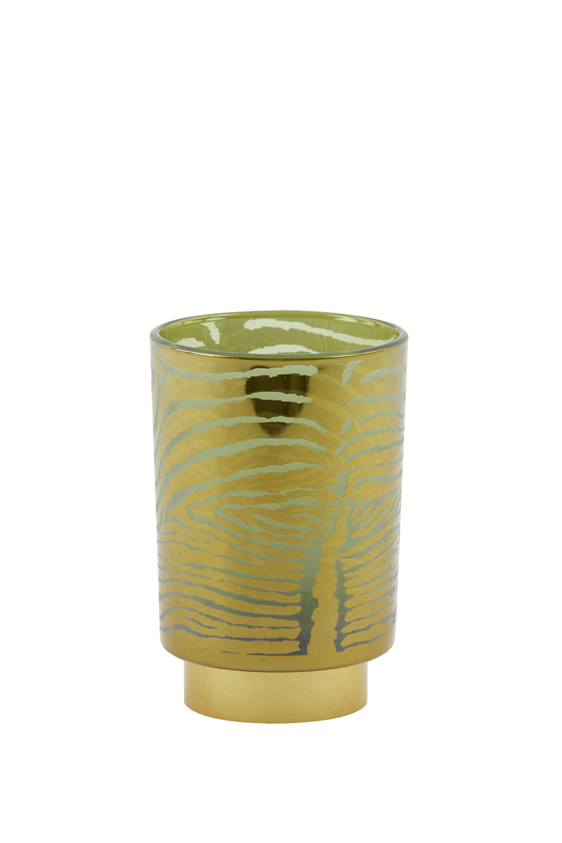 Table lamp LED Ø10x12,5 cm ZEBRA glass green+gold