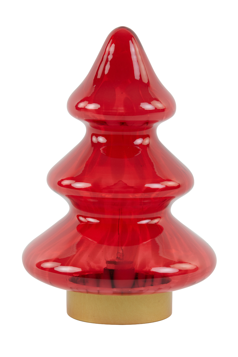 Table lamp LED Ø19x28 cm TREE glass red-gold