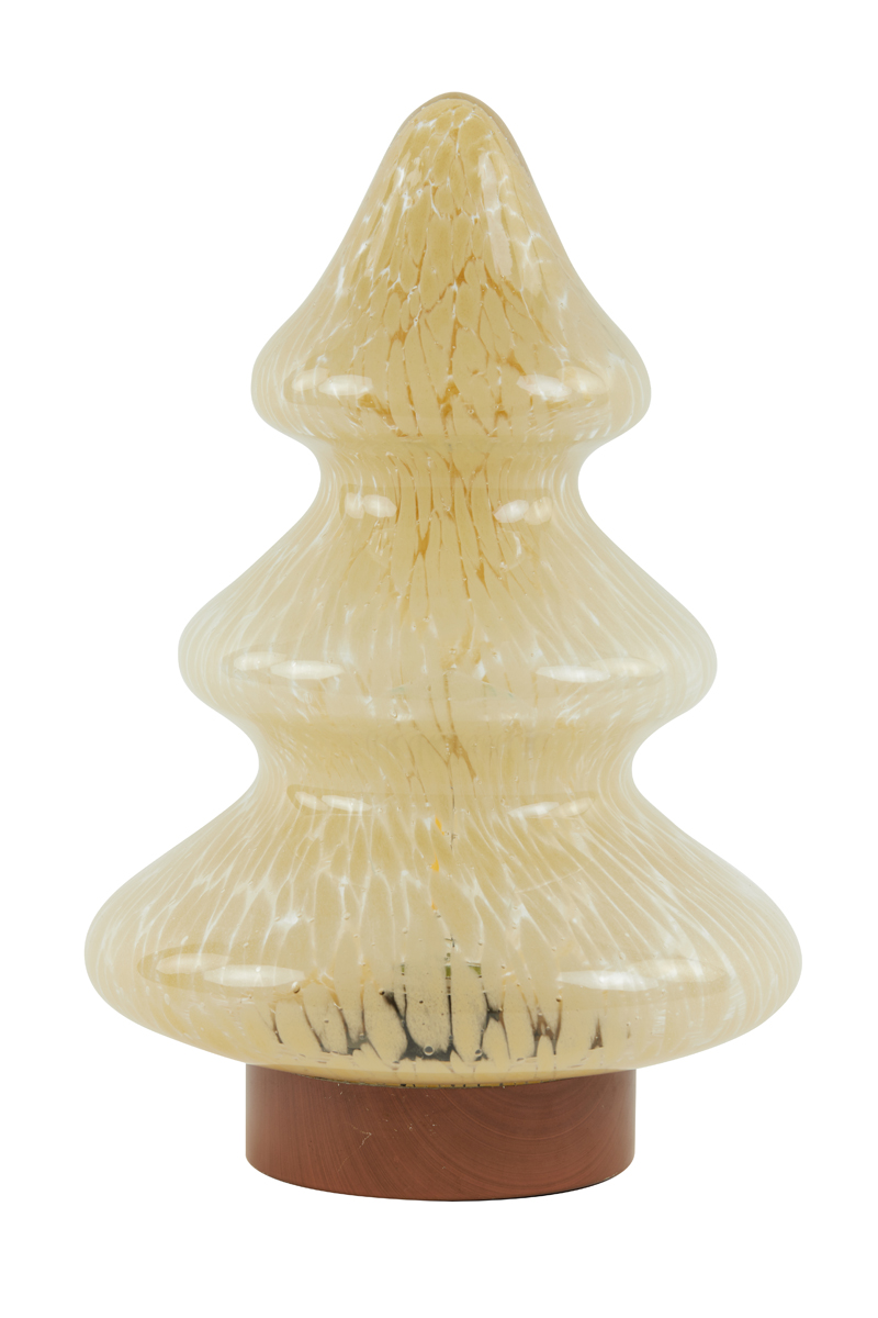 Table lamp LED Ø19x28 cm TREE glass light caramel+copper